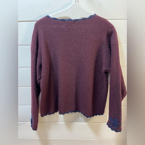 ❣️LAURA PETITES Burgundy Vintage Wool Cardigan - Size S - Picture 4 of 8